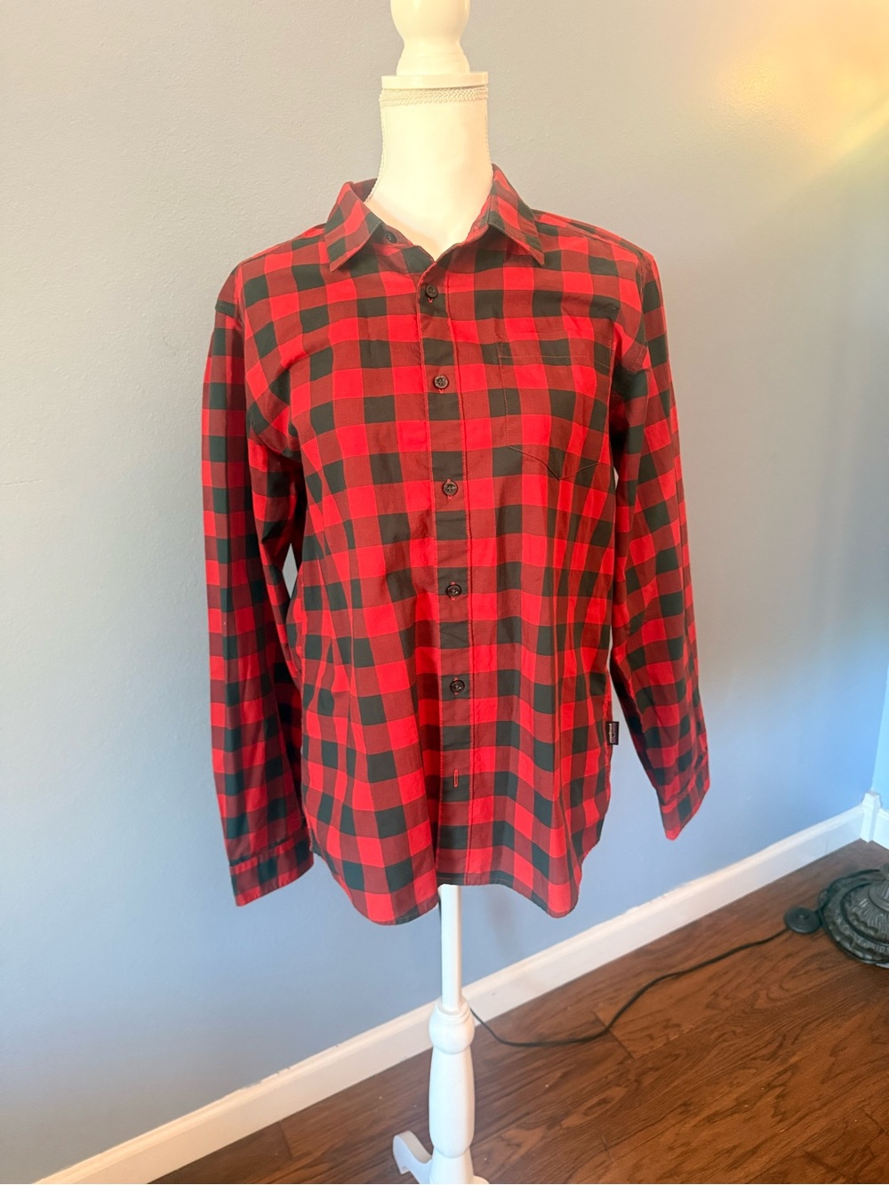 Patagonia Red and Black Buffalo Plaid Button-Down Shirt